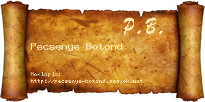 Pecsenye Botond névjegykártya